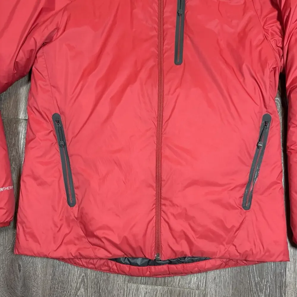 Eddie Bauer Goose Down Puffer Jacket Mens Medium Red Evertherm First Ascent - Picture 3 of 12